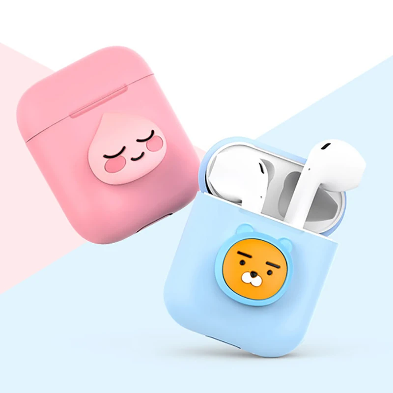 Силиконовый чехол s для наушников Apple Airpods 1 2 мягкий с милыми мультяшными