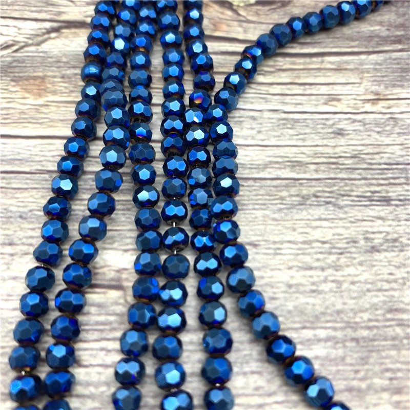 190 Pcs /strand Colorful 2x3mm Crystal Rondell Faceted Glass Beads Small Beads Sead Beads for Jewelry Making Diy - Цвет: metallic blue