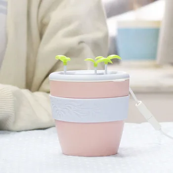 

USB mini air purifier potted plant function ultrasonic anion humidifier atomizer is suitable for office and home use