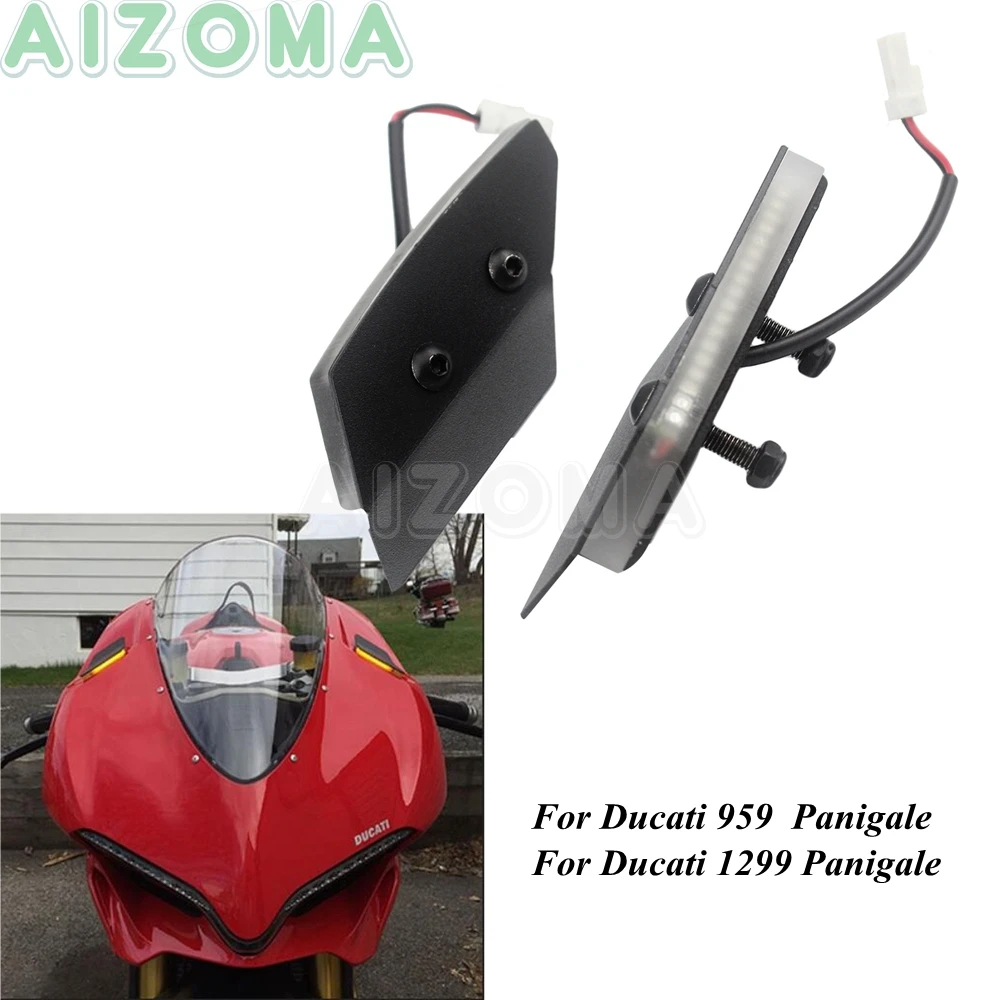 2 шт. алюминиевый светодиодный сигнал выключения Зеркала для Ducati 959/1299 Panigale всех мотоциклов Янтарный мигающий индикатор