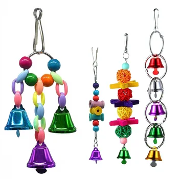 

6pcs Cage Accessories Training Pet Lightweight Bird Supplies Easy Install Funny Hanging Bell Hammock Swing Parrot Toy Set Home