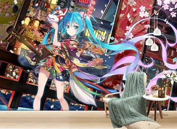 

[Self-Adhesive] 3D Hatsune Miku 472 Japan Anime Wall Paper mural Wall Print Decal Wall Murals Belly