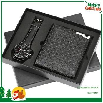 

Men's Gift Set Fine Packaging Watch + Wallet Set Foreign Trade Hot Models Creative Combination Set