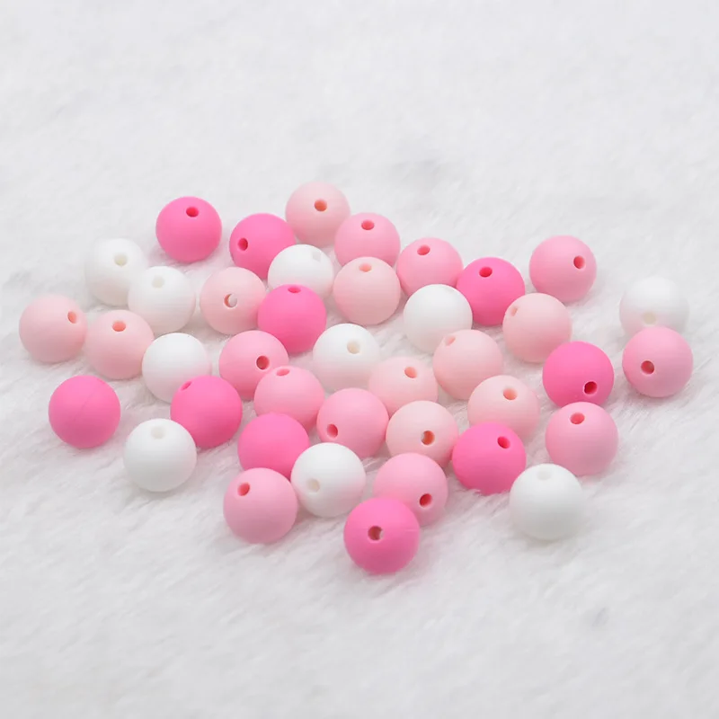

1pc 12mm Silicone Teether Beads Round Baby Teething Beads BPA Free Baby Kids DIY Pacifier Chain Decoration For Necklace Making