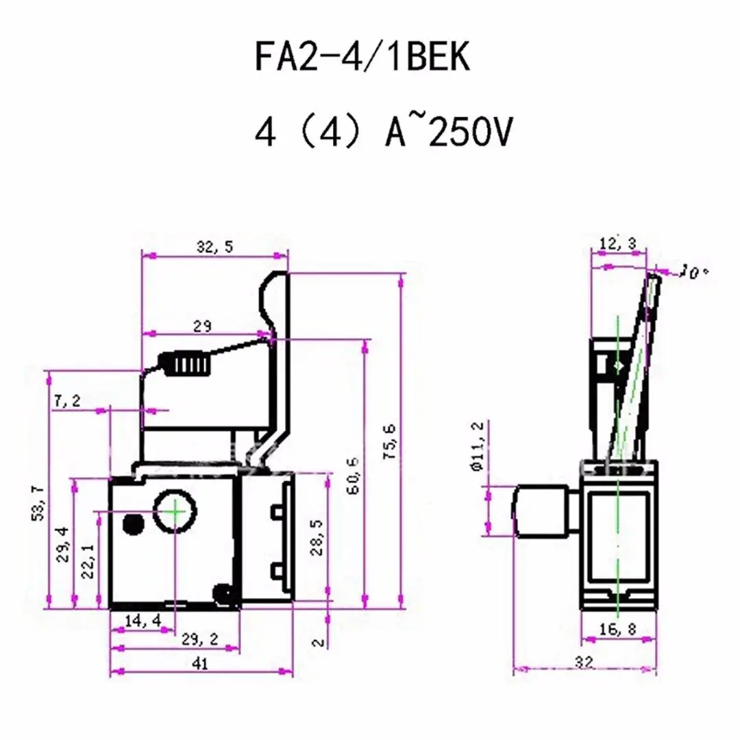 250V FA2-4/1BEK замок на Мощность электросверлилка Скорость Управление триггер стабильный