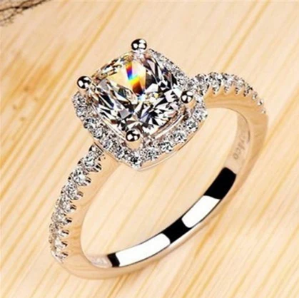 silver Модные креативные бабочки цветы кристалл свадебные кольца на палец для женщин розовое золото циркон Гламурное кольцо ювелирные изделия подарок для девушки Bijoux - Цвет основного камня: silver