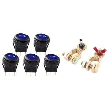 

2 Pieces Universal Automotive Battery Terminal Terminal Bulb Battery Clamping Brass Clip Connector Clamp Copper & 5 Pcs 12V 20A