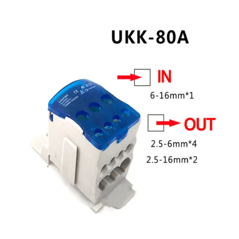 UKK80A UKK80A UKK125A UKK160A UKK250A UKK400A UKK500A клеммный блок 1 в распределительной коробке на din-рейке - Цвет: UKK80A