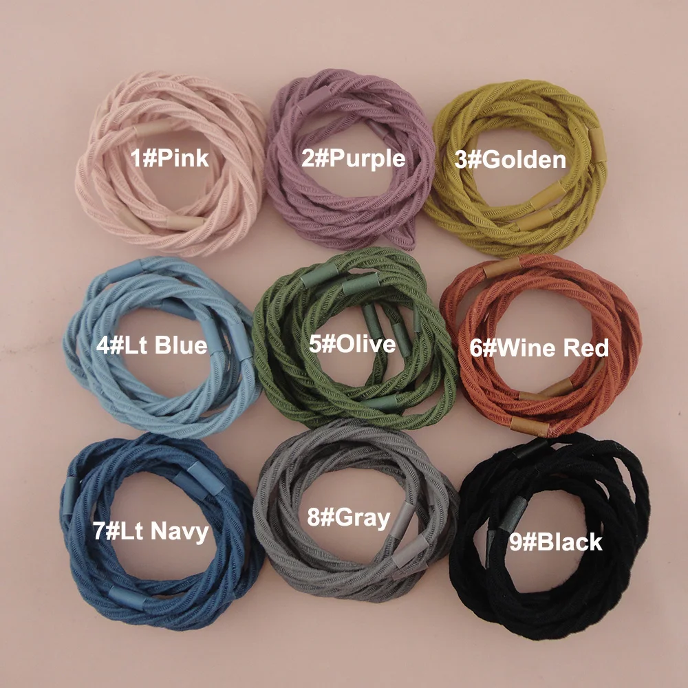 20PCS 5mm Big size torsion elastic ponytail holders hair bands,twisted cords elastic hair ties,17.0cm circle length