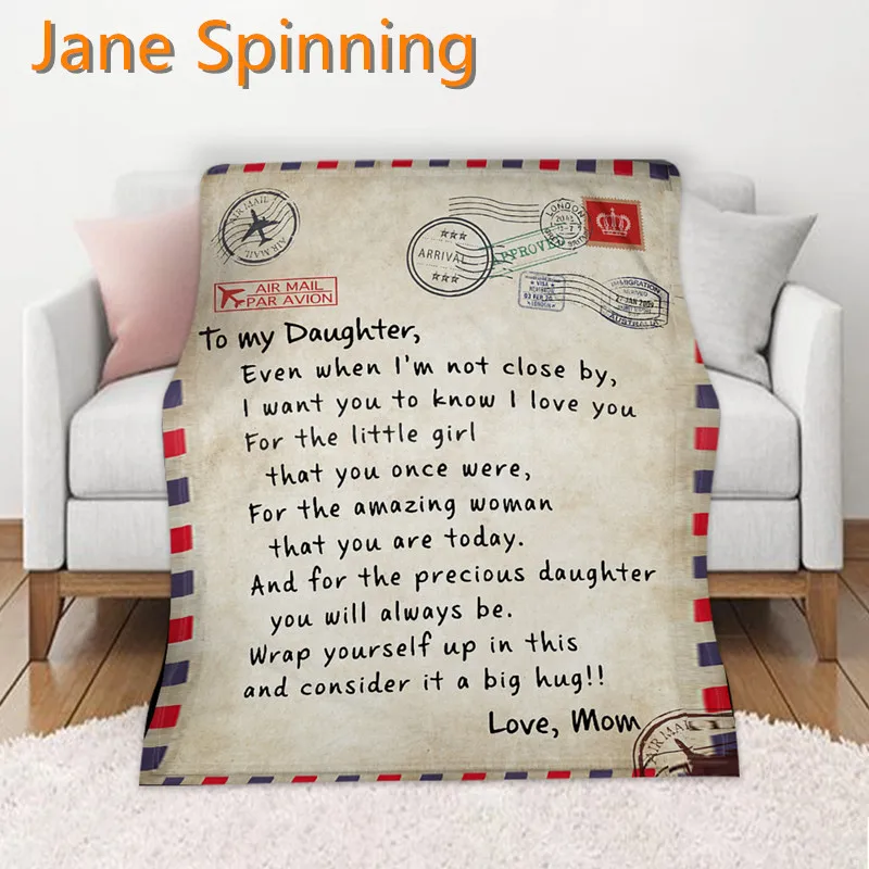 

Letter Letters To My Daughter Express Love Blanket 3D Print Sherpa Blanket on Bed Home Textiles Dreamlike Gift Blanket 08