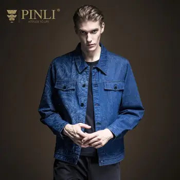 

Denim Jacket Militar Men Jaqueta Masculino Pinli Product Made Fall 2019 New Men's Cultivate Morality Coat Lapels B193104321