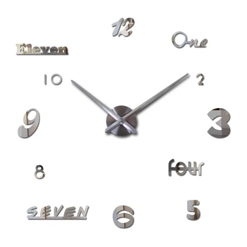 

2020 new wall clock acrylic mirror clocks reloj de pared quartz watch horloge home living room modern Pastoral diy 3d stickers
