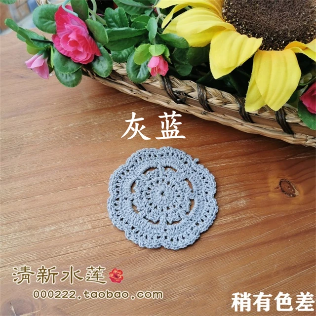 17AHSM Lace Cotton Crochet Handmade TableCloth Placemats DrinkCoaster Heat-resistant Nonslip Pads Home Decor Creative CupCoaster 14