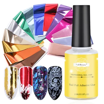 

15ml Adhesive Glue For Nails Foil Transfer UV Gel Polish Tool Nail Art Starry Sky Paper Sticker Glue Manicure Accessories JI1008