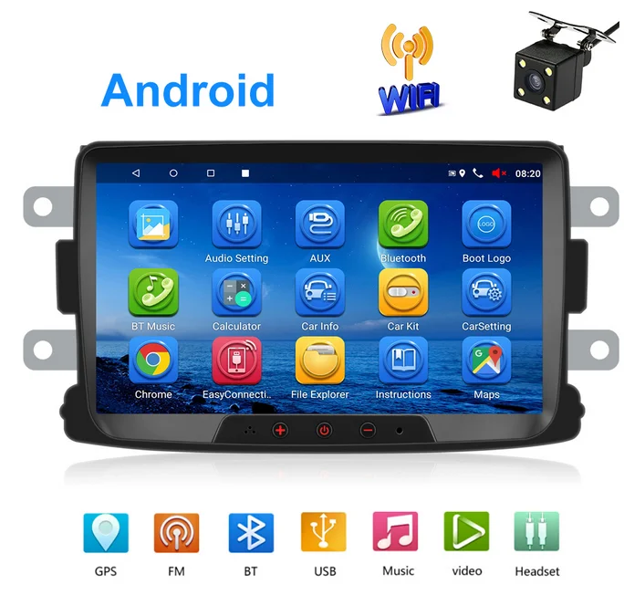 Pdofo 2 Din Android 8.1Car gps Радио авторадио FM Vehcle Зеркало Ссылка 2din мультимедиа DVR плеер для Duster/Sandero/Logan/Dokker
