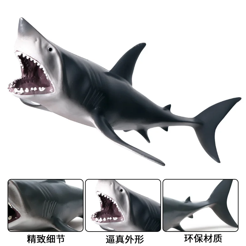 Одноцветная модель, модель морского организма, игрушка, стиль, Megalodon, большая белая акула, океаны, модель животного, Акула