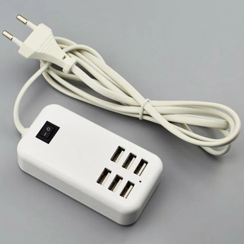 6 портов зарядное устройство USB разъем ЕС США для Xiaomi HuaWei iPhone телефон зарядка концентратор адаптер 5V6A Универсальный Мульти док-станция для зарядки с USB