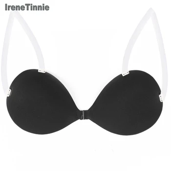 

Irene Tinnie Silicone Bra Invisible Push Up Sexy Strapless Bra For Wedding Dress Backless Breast Enhancer Nipple Cover Lingerie