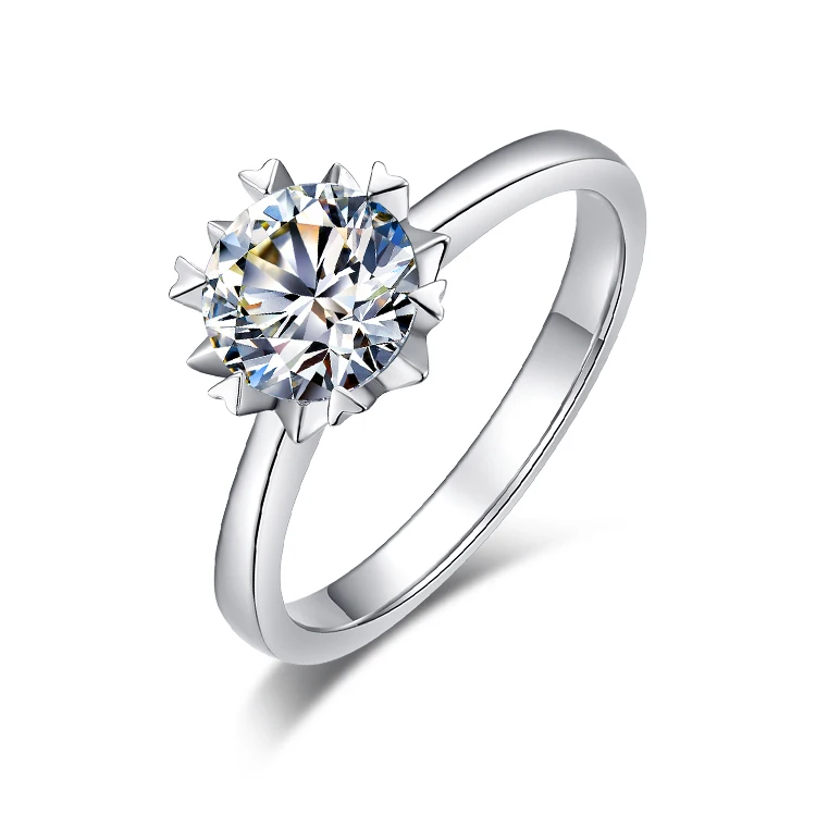 BOEYCJR на заказ 18K 750Au золото 1ct D Цвет VVS Moissanite Снежинка обручальное кольцо с бриллиантом с национальным сертификатом для женщин
