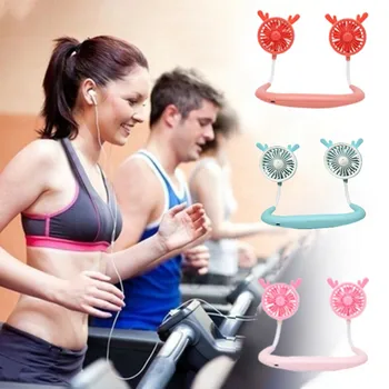 

Portable Cooling Fan Usb Rechargeable Neckband Lazy Neck Hanging Style Dual Cooling Fan Handfree Mini Fans For Outdoor#g40