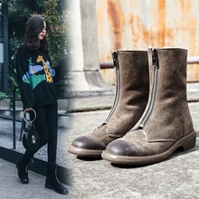 Зимние женские ботильоны из свиной кожи классическая офисная обувь на высоком каблуке на молнии женские теплые зимние ботинки новые женские ботинки на платформе