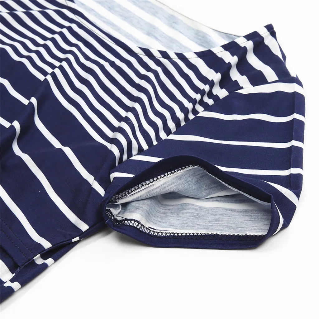 TELOTUNY Women Maternity Nursing tops short sleeve Stripe t-shirt Pregnant Blouse Breastfeeding Clothes large size clothes ZA07
