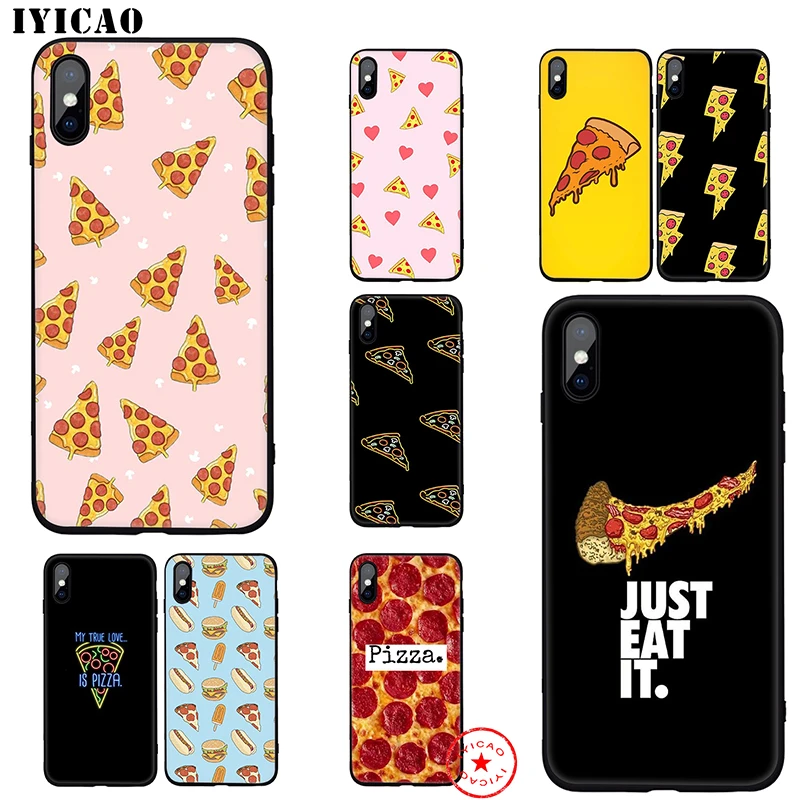 IYICAO пицца Милый Забавный арт мягкий чехол для iphone 11 Pro Xr Xs Max 6 6s 7 8 Plus 5 5S Se накладка