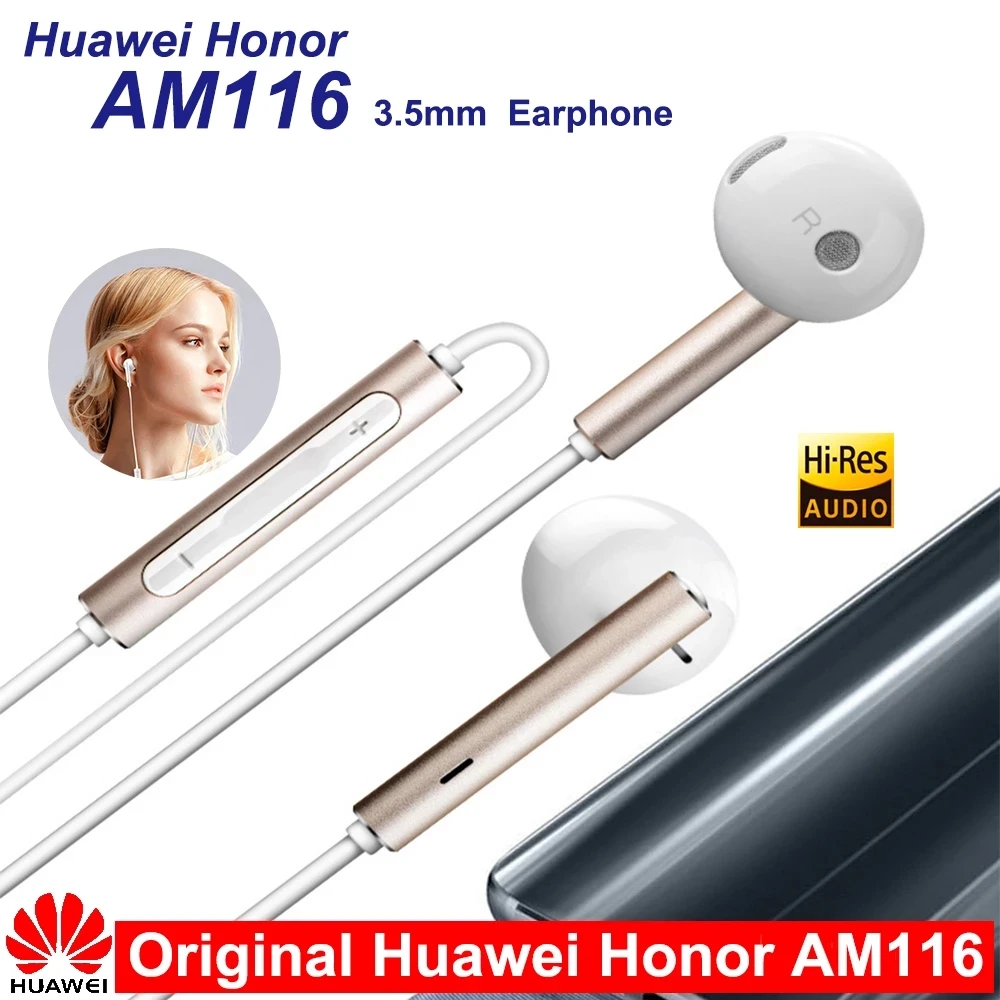 For Huawei 3.5mm Earphone Honor AM116 Headset Mic for HUAWEI P7 P8 P9 Lite P10 Plus 5X 6X Mate 7 8 9 smartphone | Компьютеры и офис