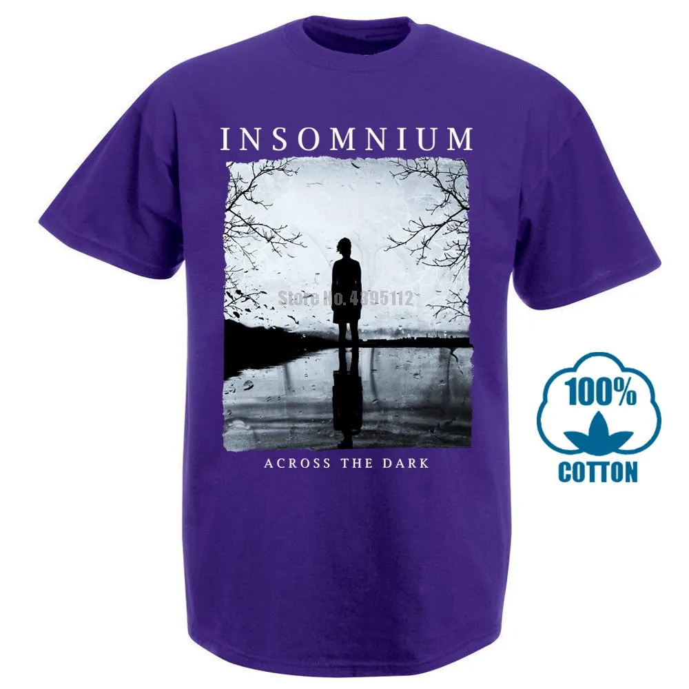 Фиолетовый Insomnium/футболка; темные футболки; летняя футболка с короткими рукавами; Новинка 011453 года - Цвет: Фиолетовый