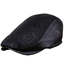 Роскошный мужской берет из овечьей кожи, замшевая Кепка с буквенным принтом, Зимняя кепка с якорем из натуральной кожи, теплая уличная шапка для папы