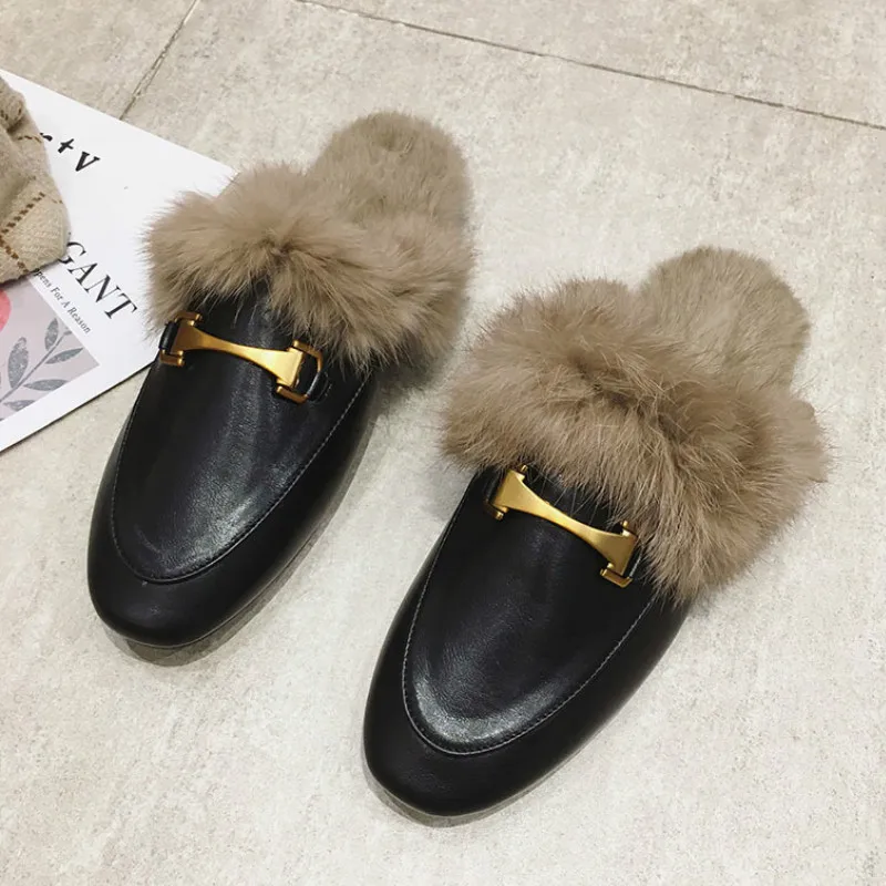 Новинка женские весенние плюшевые тапочки слипоны модные роскошные пушистые