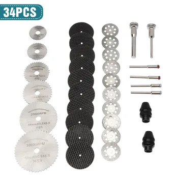 

32PCS Resin Mini Circular Saw Blade Sets HSS Cut-Off Wheels Diamond Cutting Blade Metal Cutter Power Tools Diamond Cutting Discs
