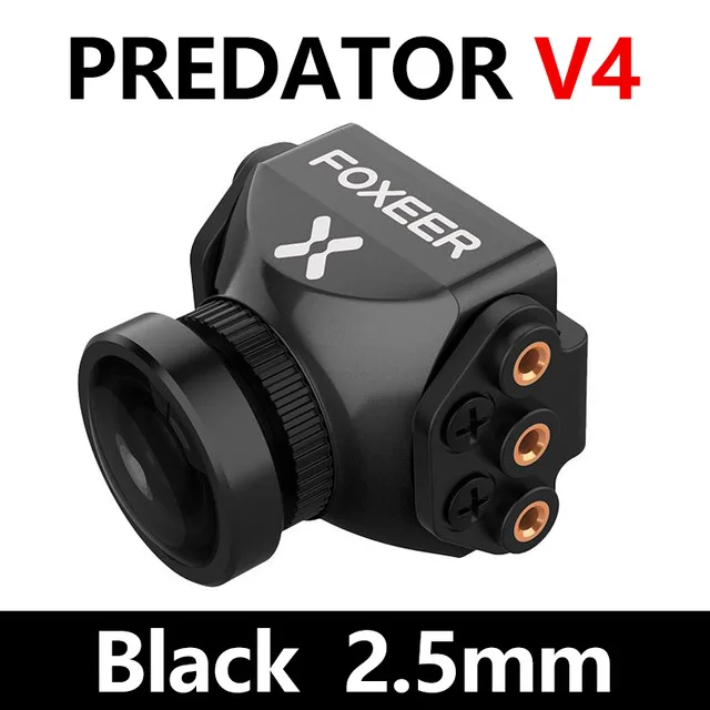 Foxeer Predator V4 FPV камера мини камера 16: 9/4: 3 PAL/NTSC переключаемая Супер WDR, osd 4 мс задержка Upgarded PredatorV3 - Цвет: Black 2.5mm
