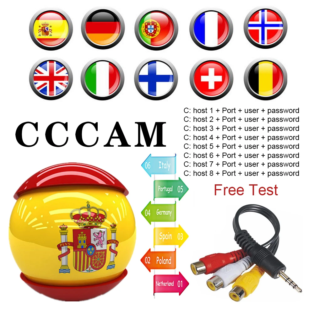 

Europre cccam 5/6/7 lines Spain cccam cline germany europe cline for 1 year spain DVB-S2 gtmedia v8 nova Best Stable Portugal
