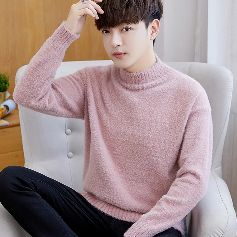 

men round collar long sleeve Sweater Male Spring Autumn Knitted Sweaters
