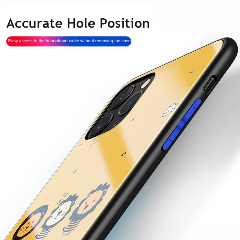 Для iphone 11 pro max 6,5 6,1 чехлы из закаленного стекла защитные чехлы для телефона с милым животным котом для iphone 11 pro стеклянная оболочка Крышка
