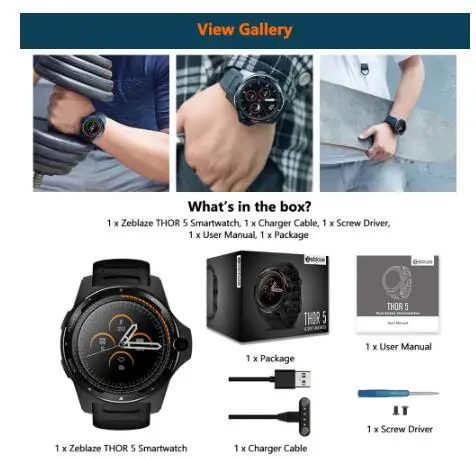 Сенсорный экран для Zeblaze THOR 5 relogio zeblaze Thor 4 pro reloj 2 ГБ + 16 умные часы камеры 8 Мп |