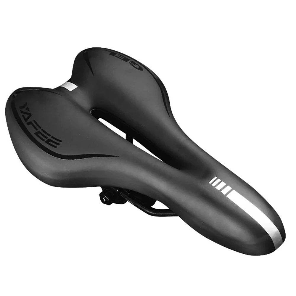 Bicycle Saddle Silicone Cushion PU Leather Surface Silica Gel Filled Comfortable Cycling Seat Shockproof Bike Saddle