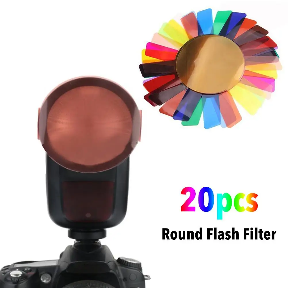 

20PCS Bright Colors Gels Filters Camera Photographic Gels Flash Filter Set Camera Accessories For Godox V1