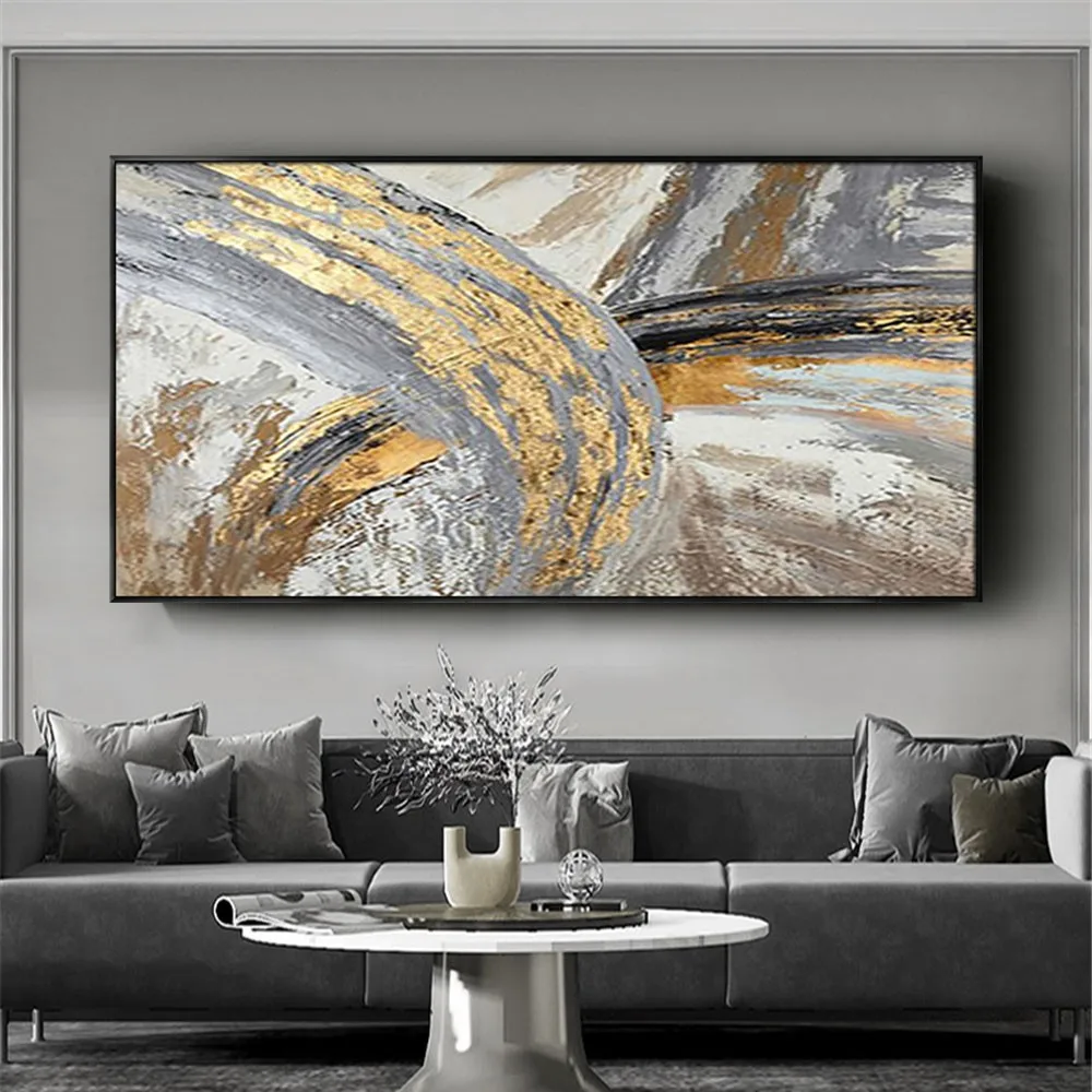 

100% Hand-Painted Abstract Oil Painting On Canvas Poster Modern Wall Art Living Room Decor Picture The View Of The City