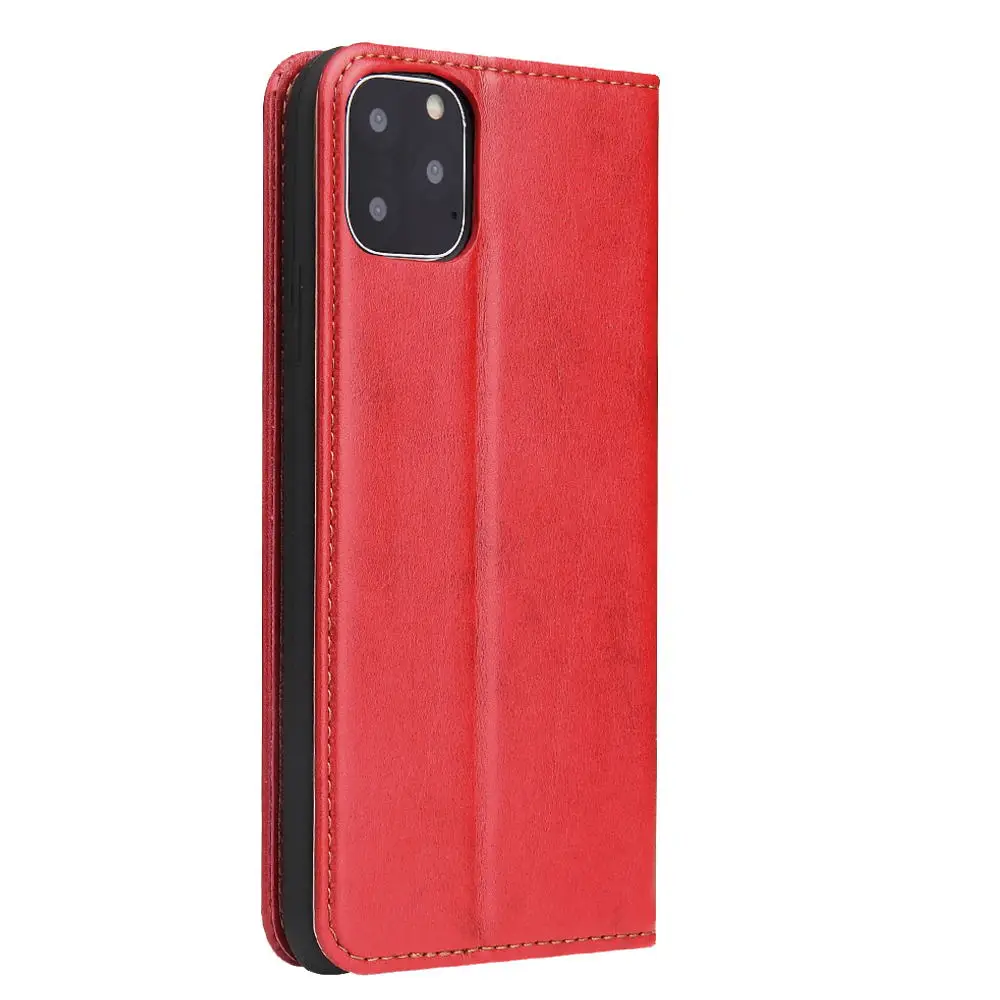 Чехол-книжка из натуральной кожи для iphone 11, чехол для iphone 11pro/max, простой чехол для мобильного телефона - Цвет: 6.1inch