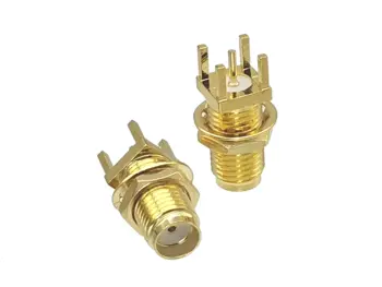 

10pcs SMA female nut bulkhead solder for 1.6mm PCB mount RF connector