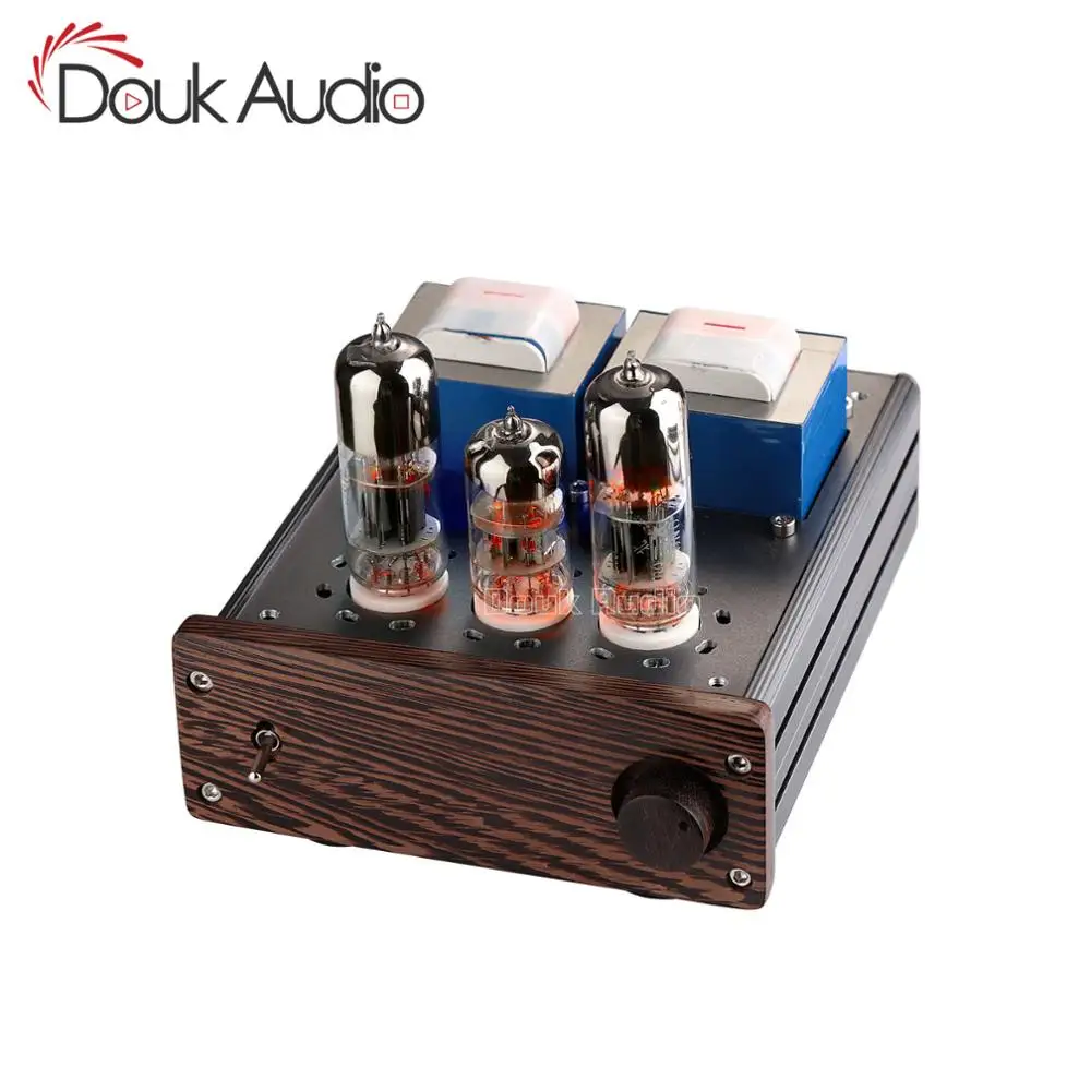 Douk Аудио Mini 6N6+ 6N2 усилитель вакуумной трубки HiFi SEPP класса AB Настольный усилитель мощности