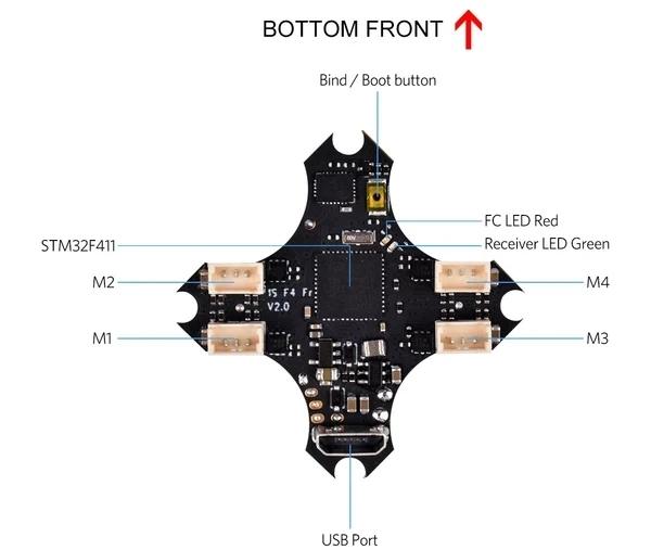 F4 1S бесщеточный контроллер полета V2.0 для Крошечный вуп 1s Fpv Дрон(Frsky RX) Frsky FCC