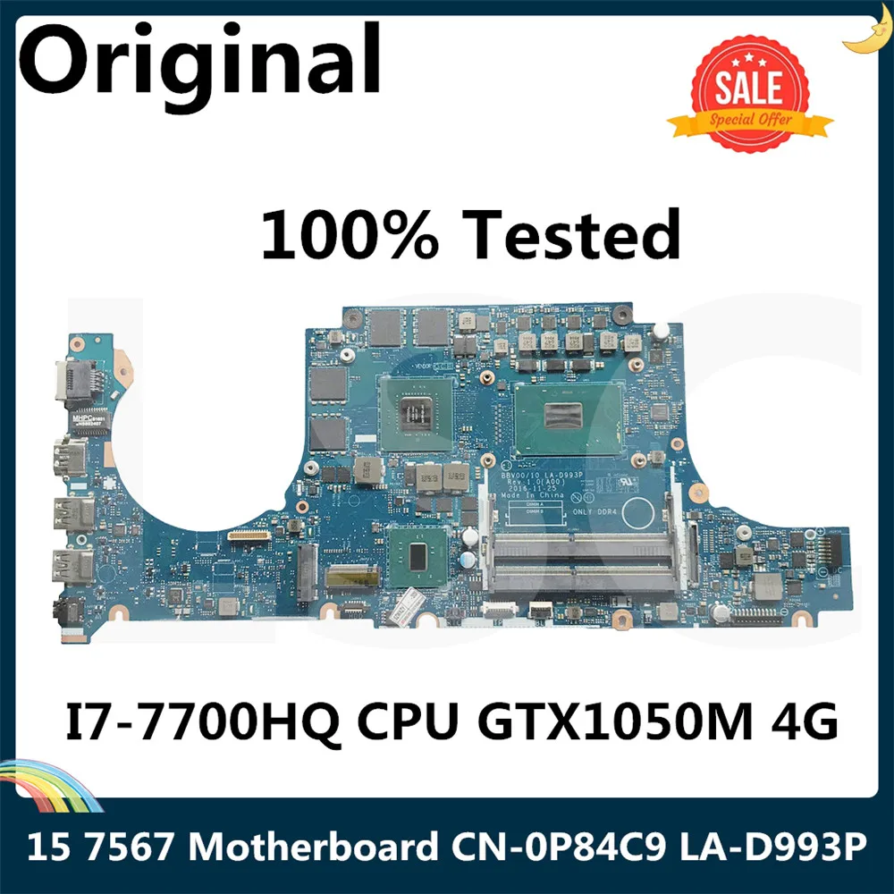 СОП для Dell Inspiron 15 7567 материнская плата портативного компьютера с SR32Q I7-7700HQ GTX1050M 4