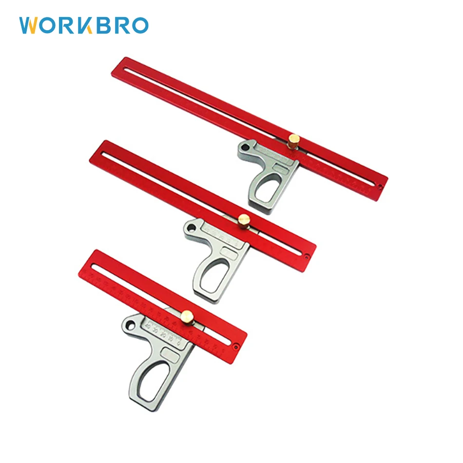 

200/300/400mm 45 Degree Ruler Auxiliary Marking Tool Hole Ruler Woodworking Scriber Woodworking Scribe Gauge Measuring Tool