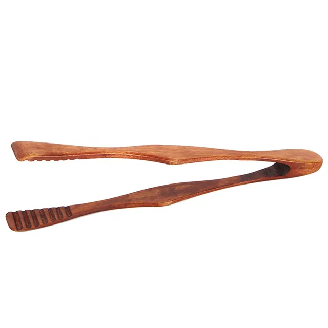 TTLIFE 1 Pc Bamboo Cooking Kitchen Tongs Food BBQ Tool Salad Bacon Steak Bread Cake Wooden Clip Home Kitchen Utensil 4