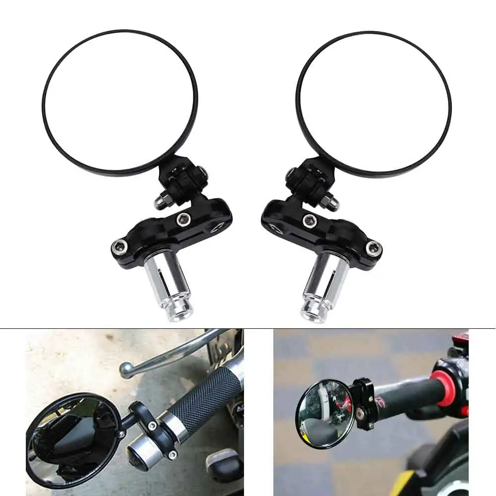 

2Pcs 7/8" 22mm Motorcycle Mirror HandleBar Rearview Motorbike Bar End Mirror Motorcycle Accessories Cafe Racer Motor Side Mirror