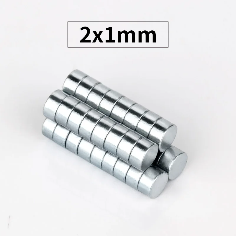 

RKZCT 100pcs/Lot 2 * 1mm Hot Sales Small Super Strong Magnet Powerful Neodymium Rare Earth Permanent Magnets Round Magnetic Disc