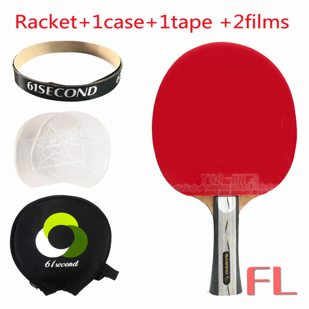 Профессиональная комбинированная ракетка Sanwei CC Blade с 2x Sanwei T88-3 резиновой губкой - Цвет: FL racket 1case